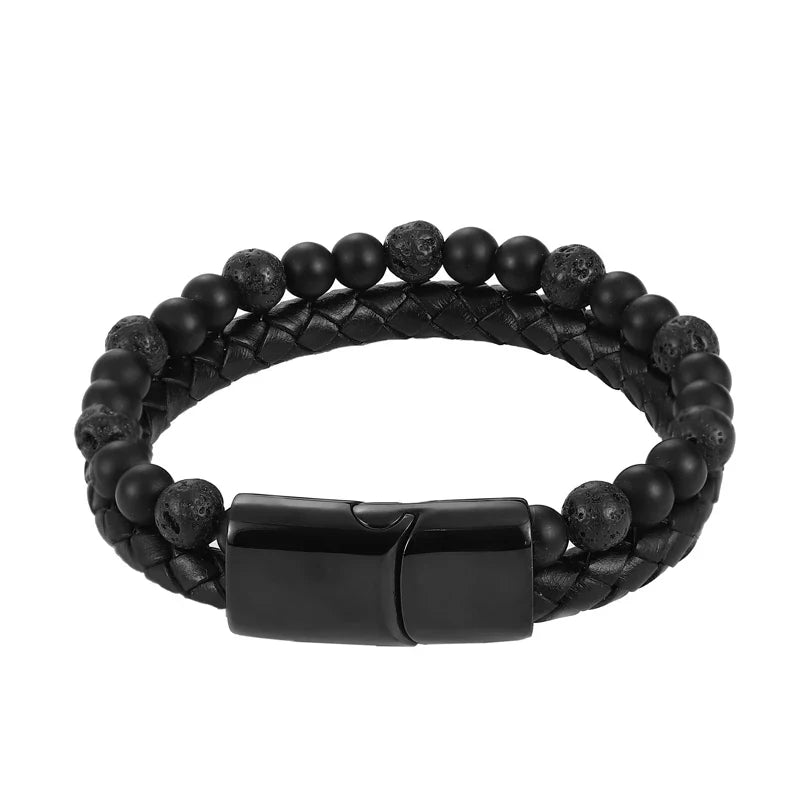 Orion Leather Bead Bracelet