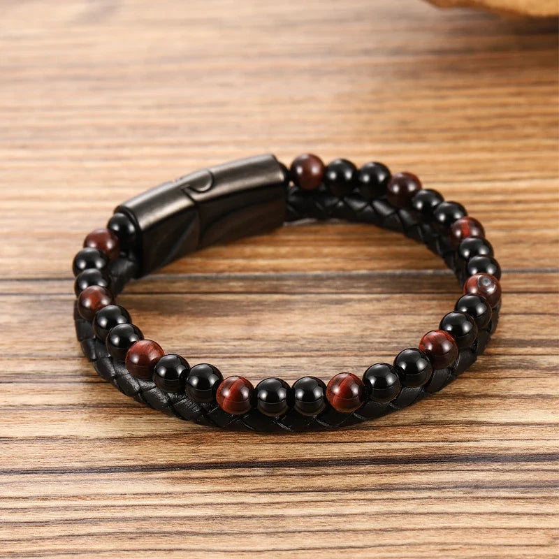Orion Leather Bead Bracelet