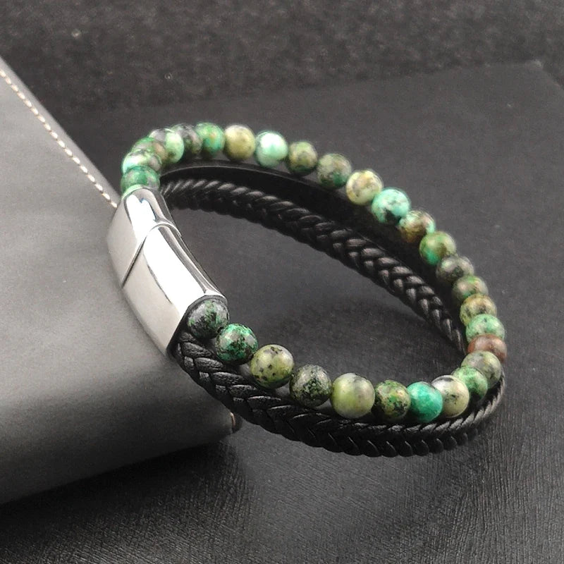 Orion Leather Bead Bracelet