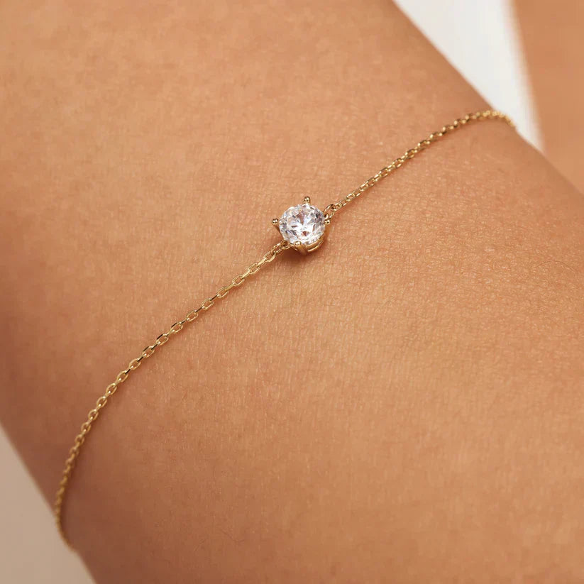 Pulsera de Piedra Moissanite Cléa | Golden