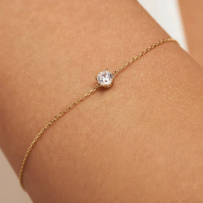 Pulsera de Piedra Moissanite Cléa | Golden (4/8)