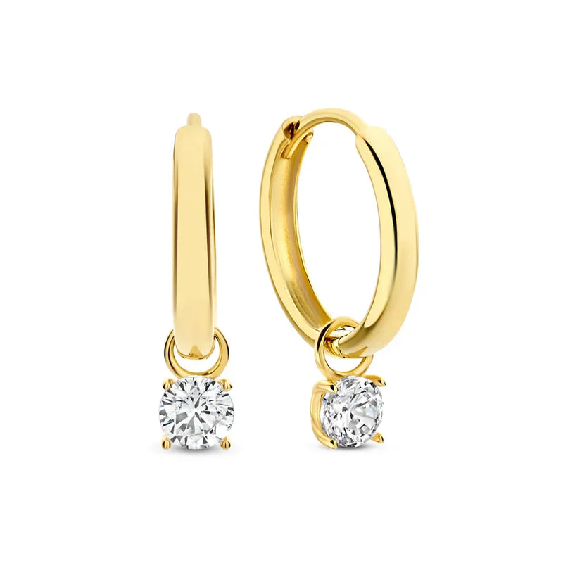 Larmes de Lune Stone Hoop Earrings | Golden Blanco (2/4)