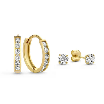 Dara Brillane Stone Earrings Set | Golden Blanco (2/9)