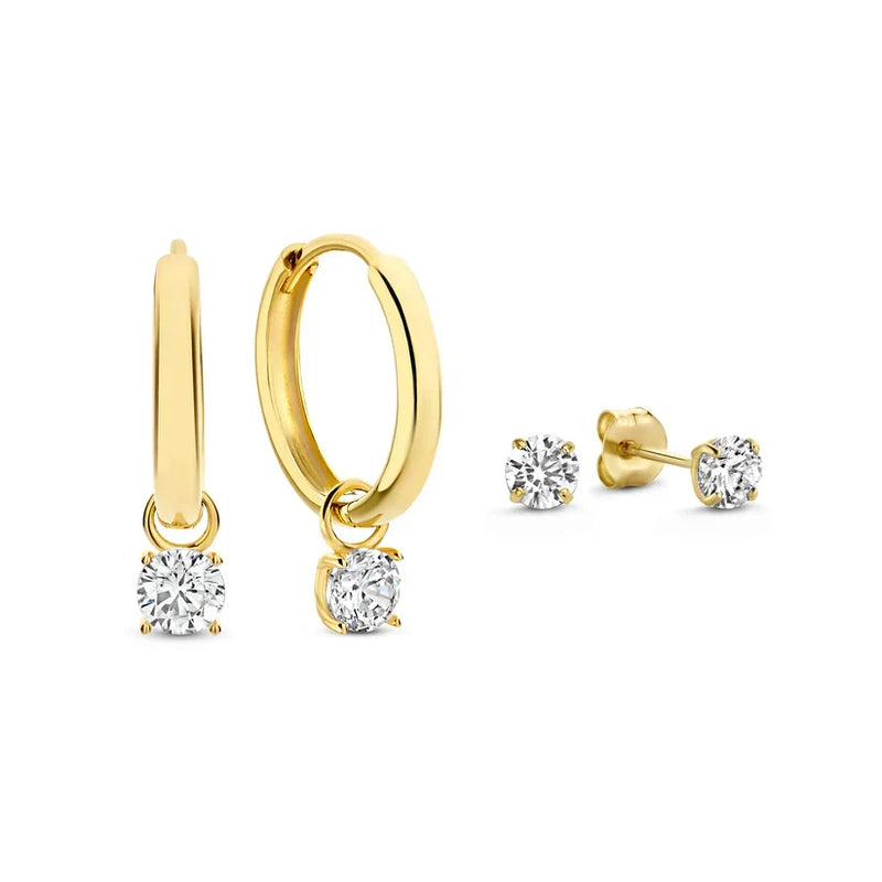 Set de Pendientes de Piedra Larmes de Lune | Golden (1/7)