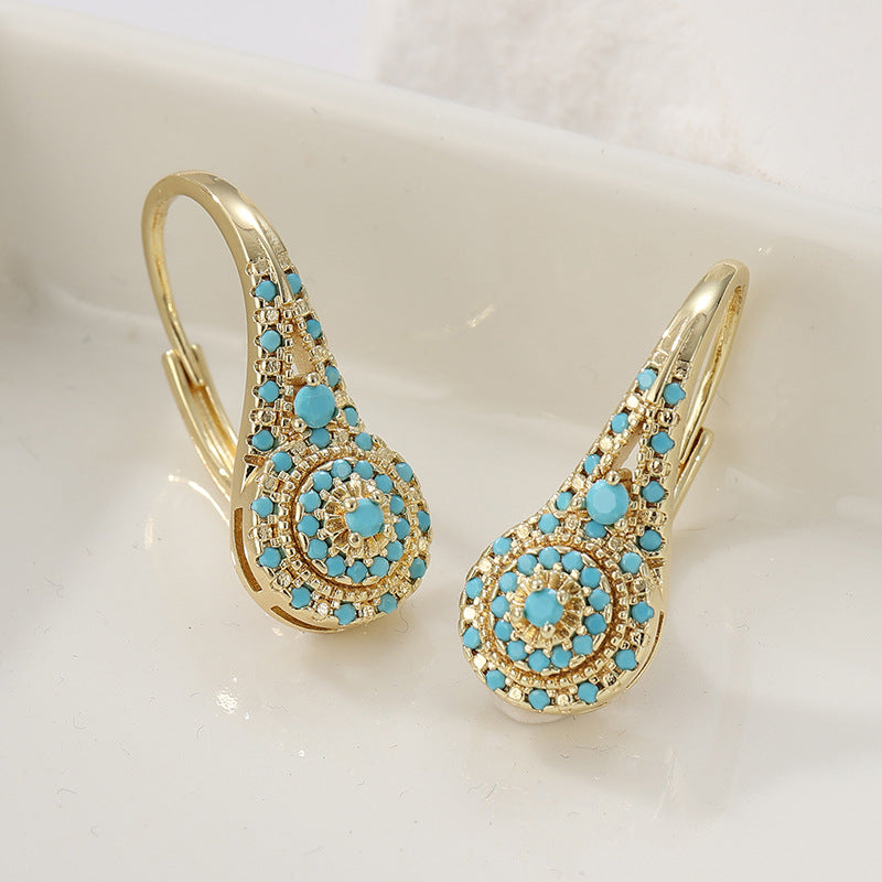 Pendientes Racimo Turquesa Valenne | Golden (3/3)