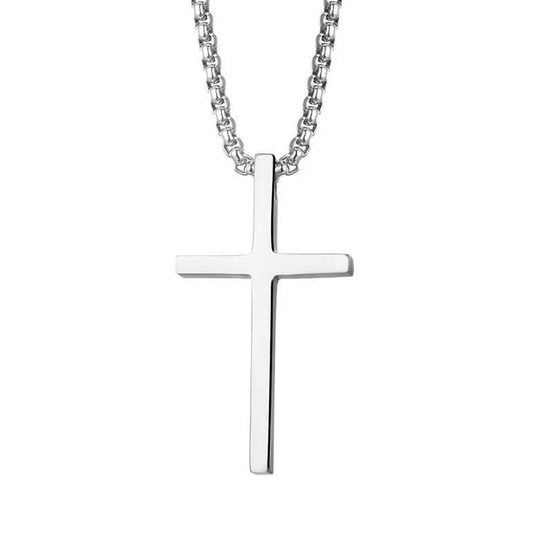 Bezel Cross Necklace | Golden Blanco (1/3)