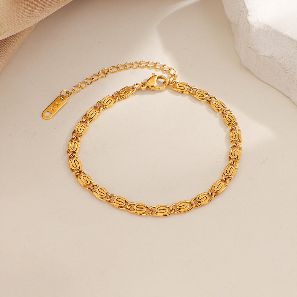 Nusa Woven Chain Bracelet | Golden Blanco