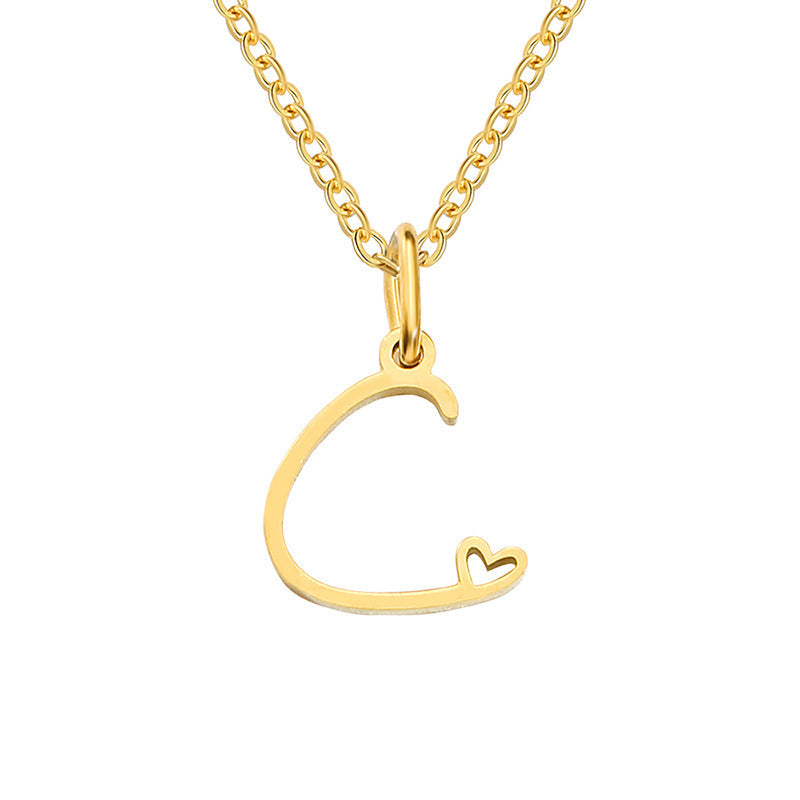 Collar con Inicial de Corazón | Golden (3/26)