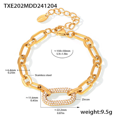Set Joya Cadena Gruesa Pavé | Golden (8/9)