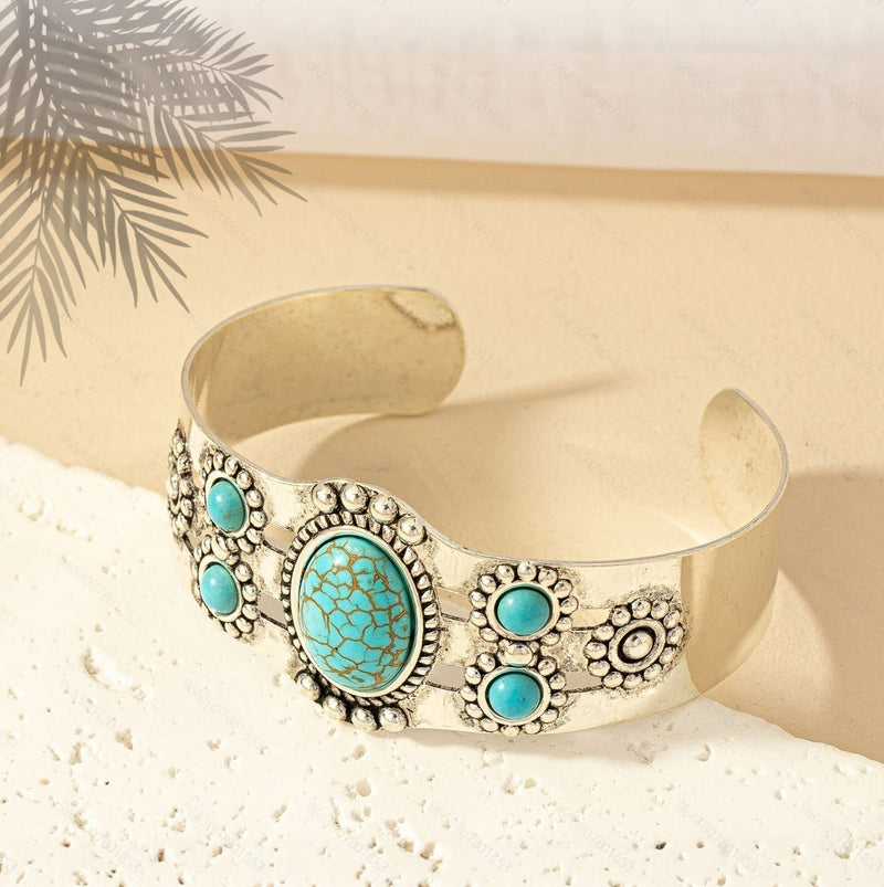 Pulsera Cuff Turquesa Seren | Golden Blanco (1/3)