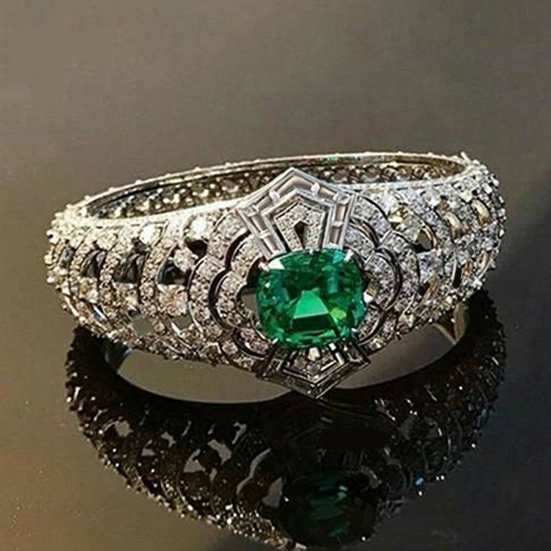Anillo Art Déco Esmeralda | Golden Blanco