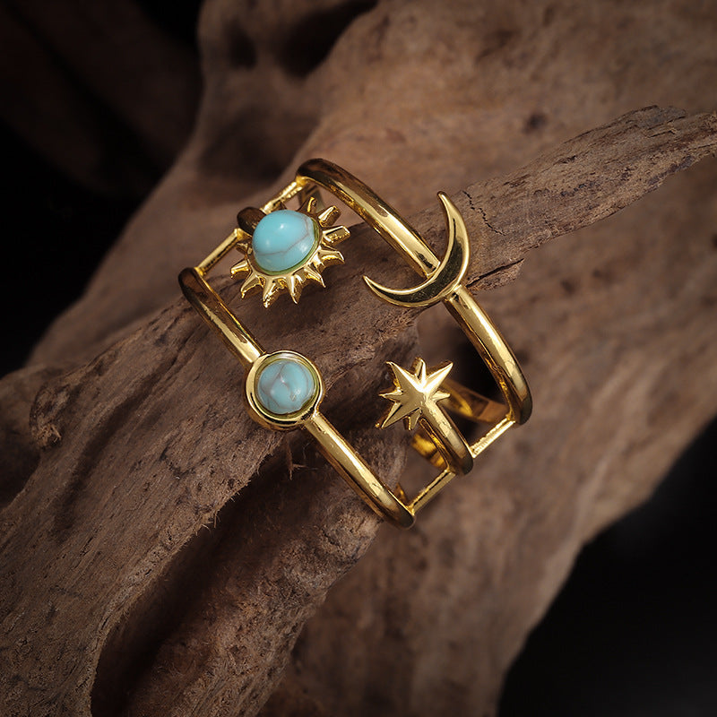 Anillo Órbita Turquesa Soluna | Golden