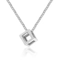 Hollow Cube Pendant Necklace | Golden Blanco