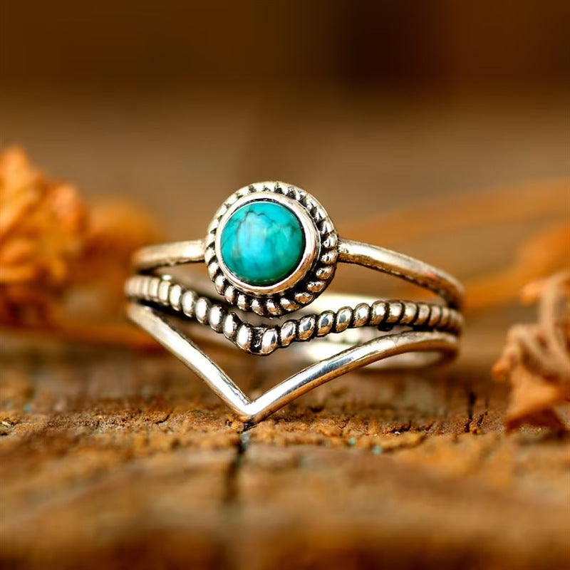 Anillo Cuentas Turquesa Velora | Golden
