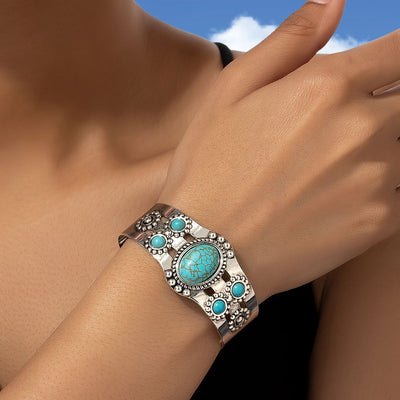Pulsera Cuff Turquesa Seren | Golden Blanco (3/3)