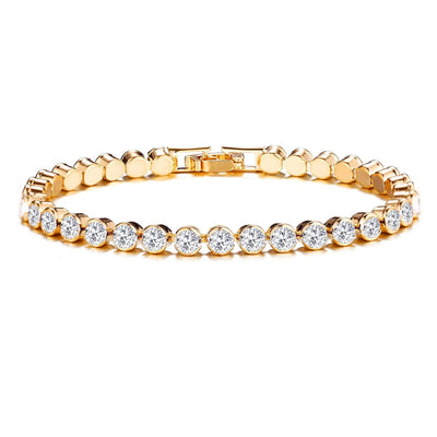 Pulsera de Tenis Corte Redondo | Golden (1/2)