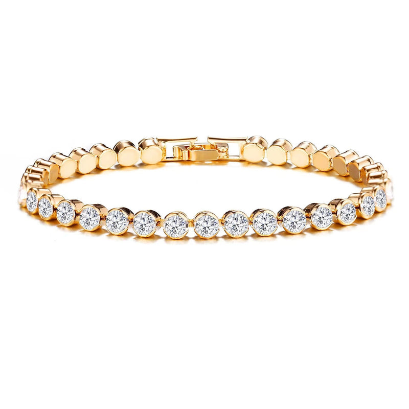 Pulsera de Tenis Corte Redondo | Golden (1/2)