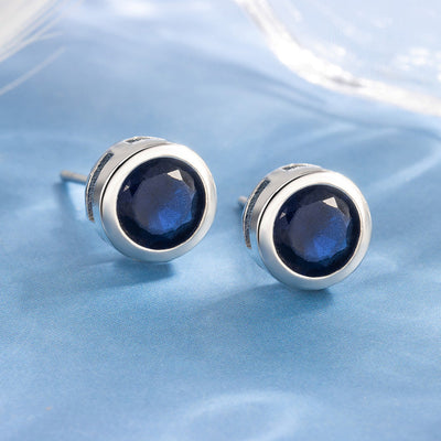 Pendientes Studs Bisel Zafiro | Golden Blanco (2/2)