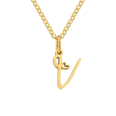 Collar con Inicial de Corazón | Golden (21/26)