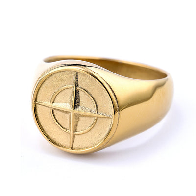 Classic Compass Signet Ring | Golden Blanco (2/3)