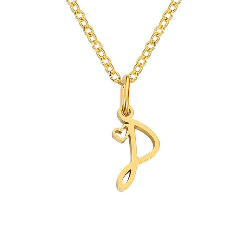 Collar con Inicial de Corazón | Golden (15/26)