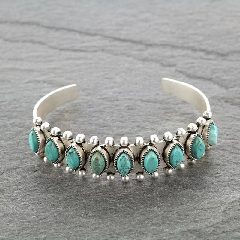 Pulsera Cuff Turquesa Azmira | Golden Blanco (1/2)