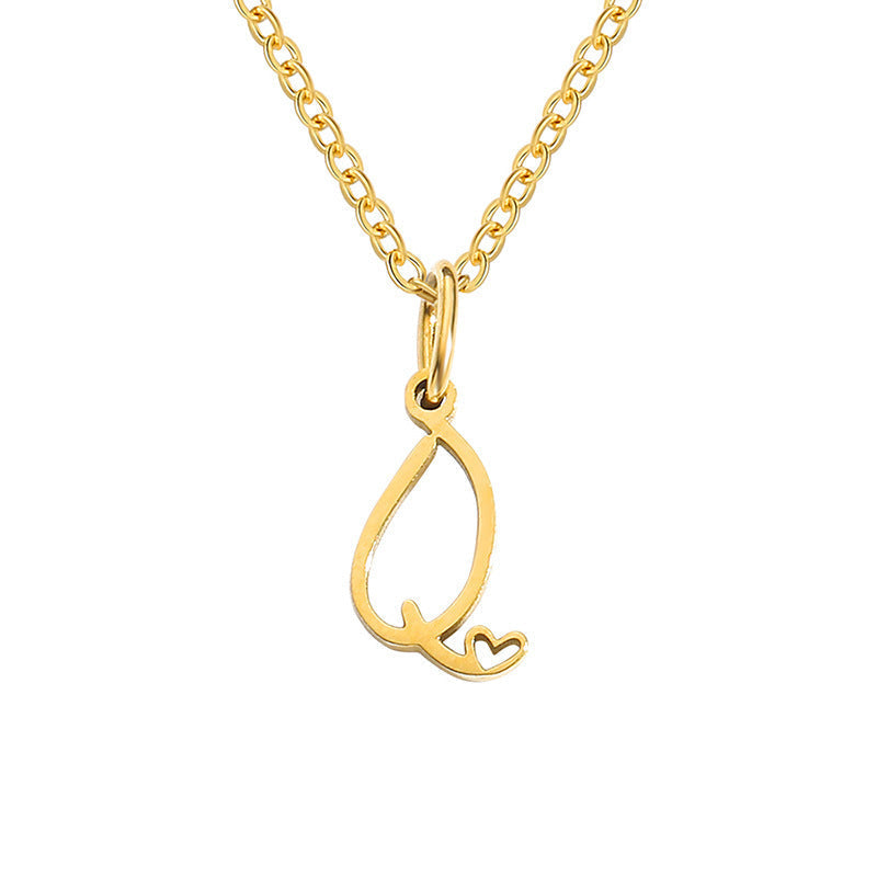 Collar con Inicial de Corazón | Golden (16/26)