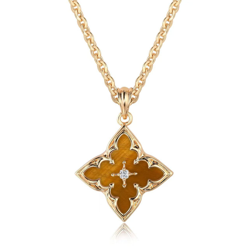 Collar Colgante Trébol Azul | Golden (3/4)
