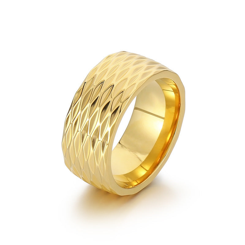 Kaelis Grid Band Ring | Golden Blanco