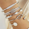 Knotted Elegance Bracelet Set | Golden Blanco