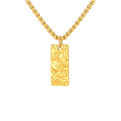 Ziven Hammered Bar Necklace | Golden (1/2)