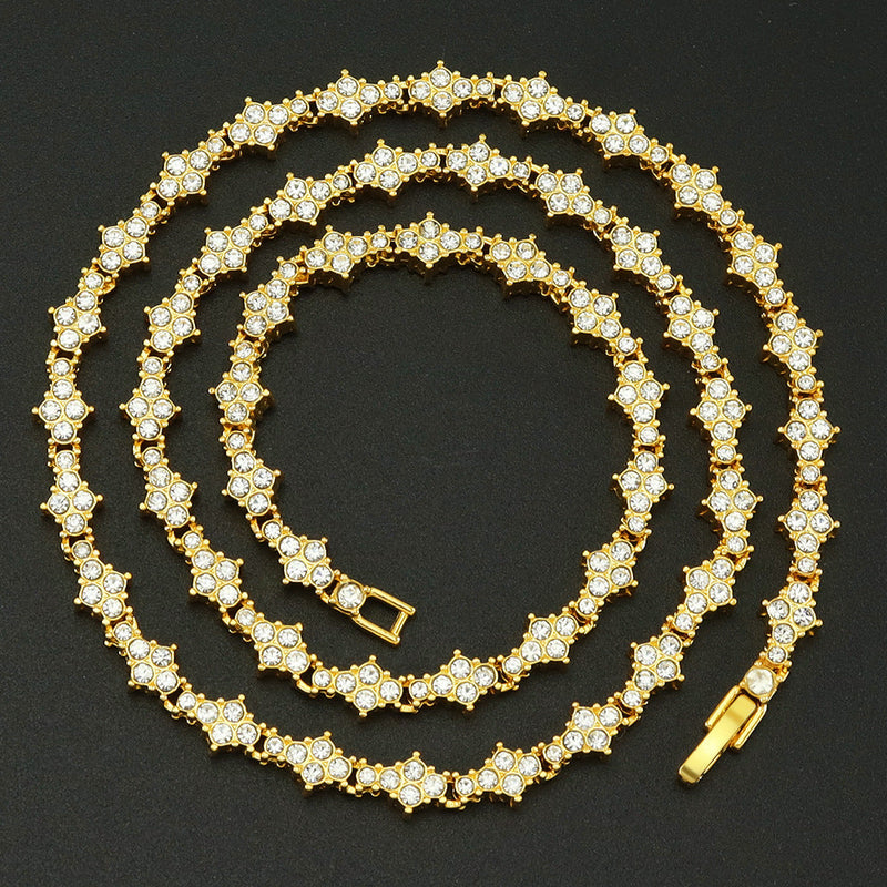 Classic Cluster Tennis Necklace | Golden Blanco (2/5)