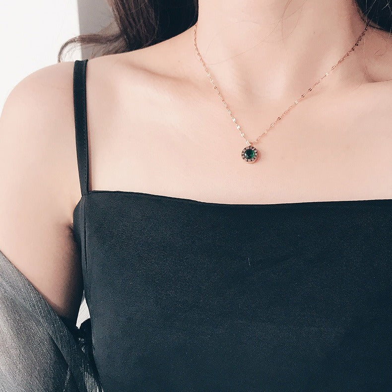 Emerald Dial Necklace | Golden