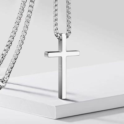 Bezel Cross Necklace | Golden Blanco (3/3)