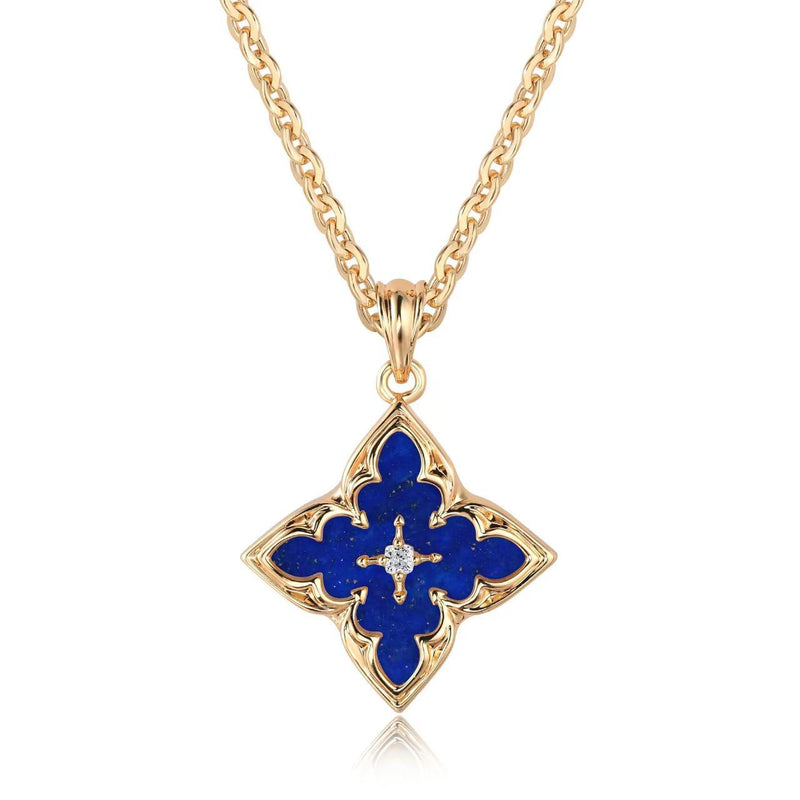 Collar Colgante Trébol Azul | Golden (1/4)