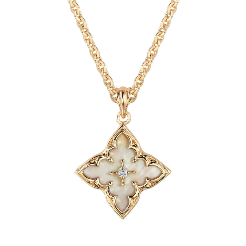 Collar Colgante Trébol Blanco | Golden (1/4)