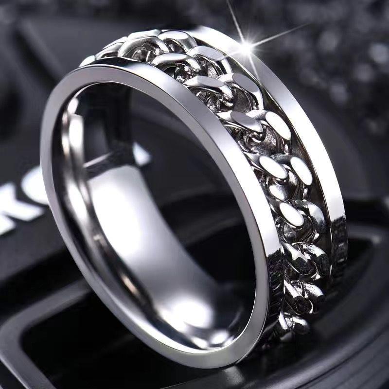 Vance Chain Spinner Ring | Golden Blanco
