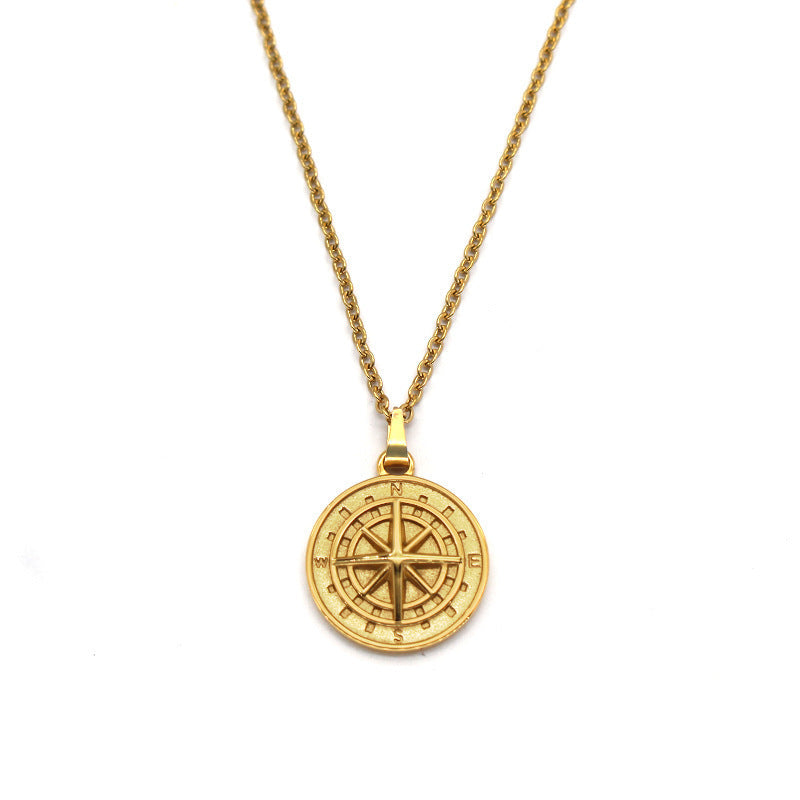 Compass Pendant Necklace | Golden (1/2)