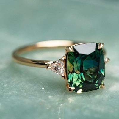 Anillo Piedra Verde Estilo Vintage | Golden (2/3)