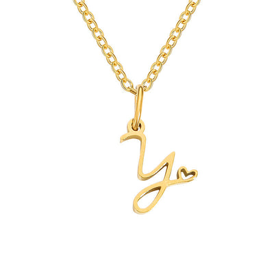 Collar con Inicial de Corazón | Golden (24/26)