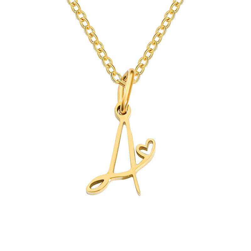 Collar con Inicial de Corazón | Golden (1/26)