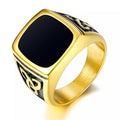 Black Onyx Signet Ring | Golden
