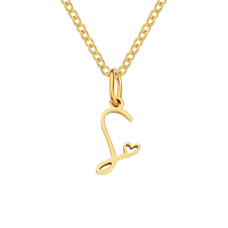 Collar con Inicial de Corazón | Golden (18/26)