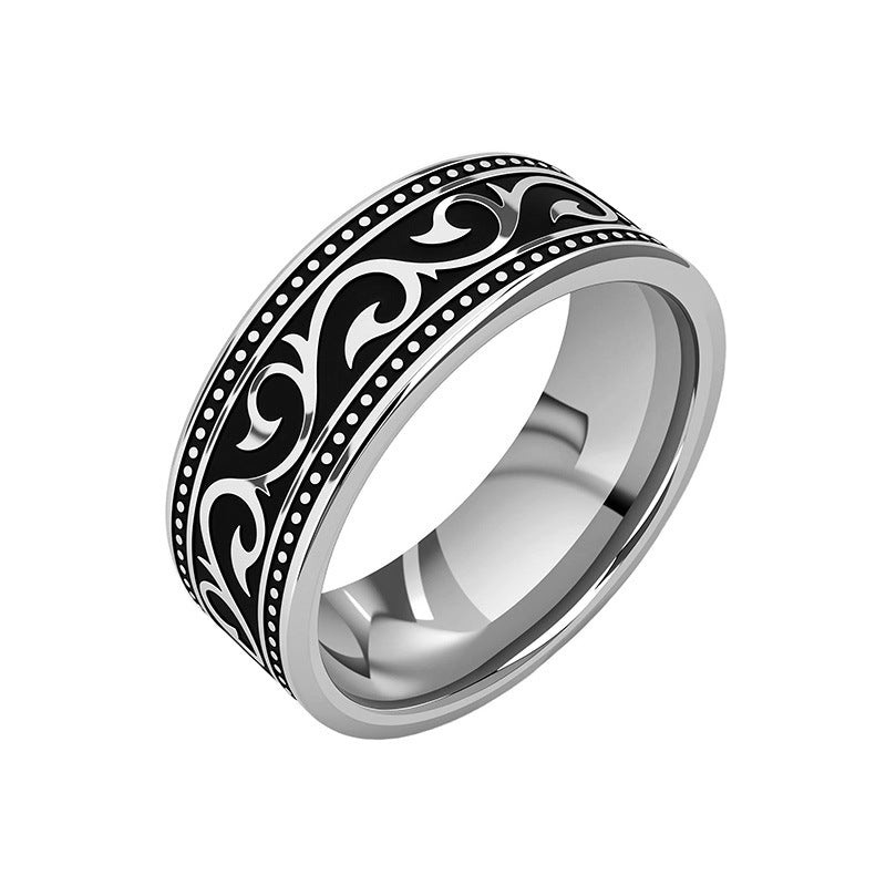 Noir Pattern Band Ring | Golden Blanco