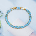 Pulsera Tenis Vertéa Turquesa | Golden