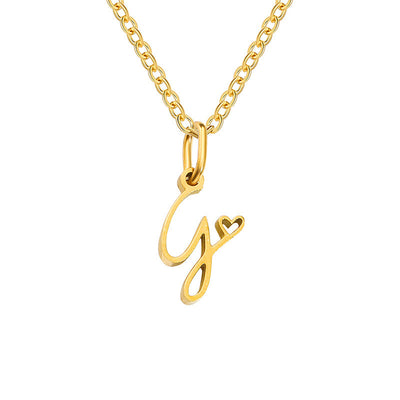 Collar con Inicial de Corazón | Golden (7/26)