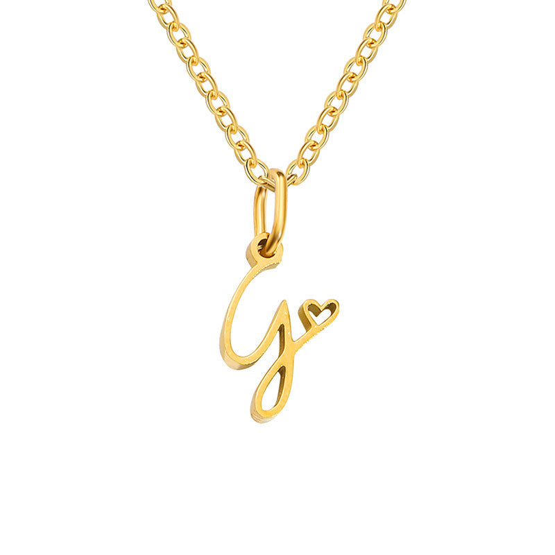 Collar con Inicial de Corazón | Golden (7/26)