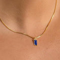Collar Colgante Zafiro Minimalista | Golden Blanco
