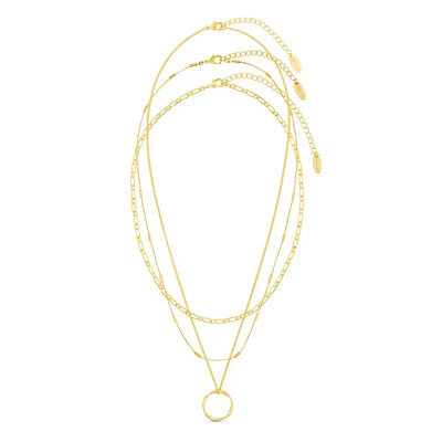 Open Circle Three Row Necklace | Golden Blanco (4/7)