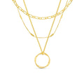 Open Circle Three Row Necklace | Golden Blanco